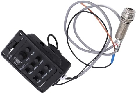 Eminchu Akustisk Gitarr Preamp Equalizer med Feedbackkontroll och Inbyggd Tuner för Musiker och övande