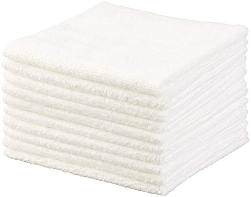 Sichler Beauty Kosmetik-Tücher: Mikrofaser-Kosmetiktücher zur Gesichtspflege, 10 Stück, weiß, 30x30cm (Gesichts-Tücher, Microfasertuch, Massage)