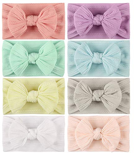 Baby Turban Headband Set-Bowknot Hairband Soft Cute Headwear Elastic for Newborn/Girls/Boys/Kids Gift as Toddler Headdress Photography Props Accessories (G)