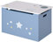 HOMCOM Kids Wooden Toy Box Children Storage Chest Organiser Side Handle Safety Hinge Play Room Furniture Blue