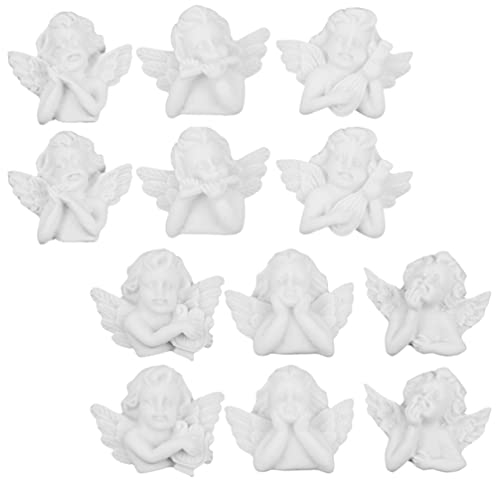 jojofuny Resin ZubehöR Engel Figuren - 36 StüCk Barock Stil Deko Engel Miniaturen FüR Weihnachten Taufe Und Bastelprojekte 3.3 X 2.7 cm