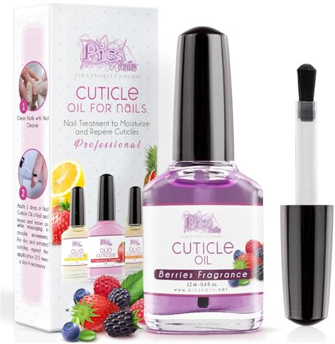 Olio Cuticole Unghie per mani e piedi Professionale 12ml - Fragranza Frutti di Bosco - Olio Idratante e Rigenerante per Cuticole di Mani e Piedi, Dona Sollievo e Freschezza alla pelle secca e Irritata