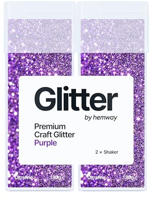 Hemway Craft Glitter Shaker Purple 130g x2 Pack Ultrafine | for Resin & Epoxy Crafts, Christmas Art Supplies, Nail, Body, Face, Eye, Festival, Crafting, Slime, Sparkle