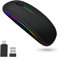 Vickey Souris sans fil Bluetooth pour ordinateur et souris sans fil USB 2,4 GHz pour ordinateur portable, rechargeable sans fil, silencieuse, compatible avec iPad, MacBook Air/Pro, chromebook, bureau,