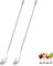 cocktail löffel,Barlöffel,cocktail löffel lang,lange löffel,Cocktail-Mischlöffel aus Edelstahl,Cocktail Rührer für Kaffee, Bar, Martinis, Cocktail Shaker (2Stück,Silber)