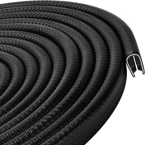 Perfil Goma Protector Bordes Rango de Sujeción 8-9 mm Protector de Puerta de Coche Perfil de Goma para Automóviles Procesamiento de Chapa Construcción de Barcos Artesanías 3Meters (9mm, 3Meters)