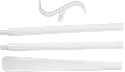 Hoement Ausilio per Vestirsi Calzascarpe Bianco in Abs, Bastone Multifunzionale per Anziani e Adulti, Facile da Montare, per Indossare Scarpe Comodamente