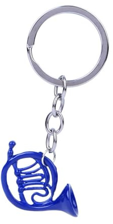 Qcwwy Porte-clés Mini Cor, Pendentif en Forme de Cor D'harmonie en Métal Bleu, présenté dans un élégant Coffret Cadeau, Idéal pour les Amis, la Famille et les Camarades de