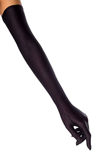 Heavelove Sexy Black Long Gloves Elbow Length Satin Gloves