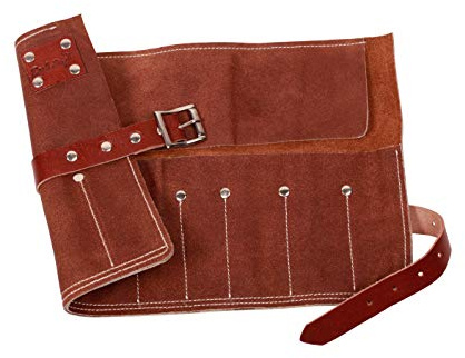 Dark Stag Professional Barber Leather Tool Storage Roll - For Hair Styling Scissors, Razors, Combs, Brushes and More