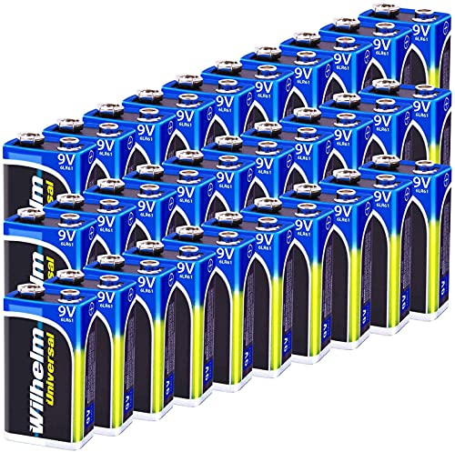 30 x Wilhelm Universal 9V Block Batterien auch für 10 Jahres Rauchmelder geeignet Longlife Blockbatterie für maximale Lebensdauer 6LR61 9 Volt
