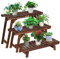 COSTWAY 3tlg. Blumenständer Holz Pflanzenregal Blumenregal, Blumentreppe Garten, Pflanzentreppe freistehend, Holzregal mehrstöckig