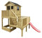 4IQ Spielhaus Kinder Outdoor mit Rutsche - Holz Stelzenhaus Garten Modularer Aufbau für Draußen - Gartenhaus Kinder Aus Imprägniertem Kiefernholz