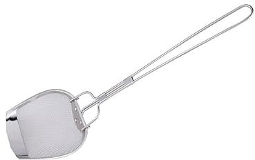 BESTonZON Filterlöffel Aus Edelstahl Für Frittierte Lebensmittel Küchensieb Skimmer Mit Langem Griff Zum Aufhängen Für Zuhause Und Gastronomie