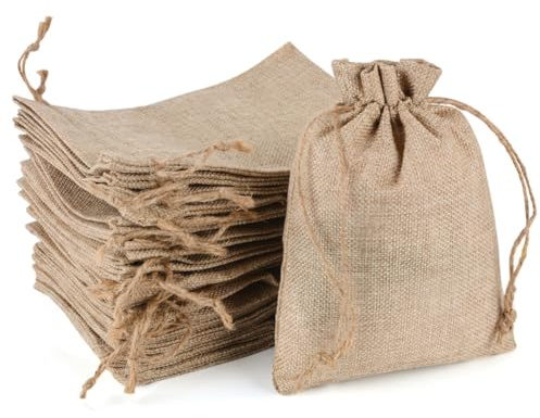 30 Stück Jutesäckchen 20 x 30 cm Stoffbeutel mit Kordelzug Baumwollsäckchen Schmucksäckchen Jutebeutel Geschenktüten für Schmuck Hochzeit Party Weihnachten Adventskalender