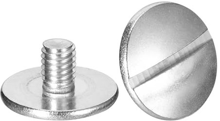 QUARKZMAN M6x8mm Vis à Tête Plate Fendue Extra Large, 2Pcs Boulons à Tête Ronde en Acier Inoxydable 304