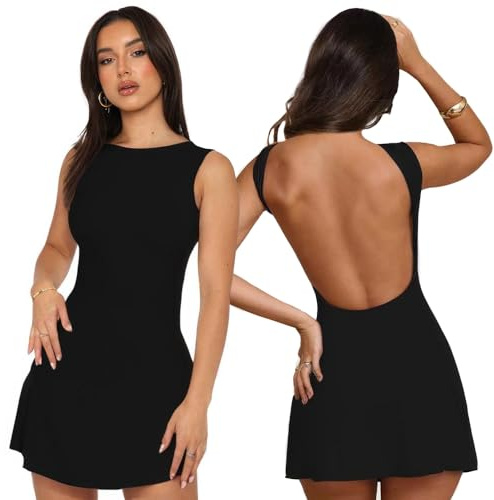 Femme Robe Moulante à Découpes Sans Manches Elegant De Couleur Unie Casual Split (FR/ES, Alpha/Lettres, L, Taille Normale, Noir)