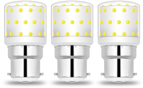 TRIJZHOU B22 LED Mais Glühbirne ersetzt 60W Glühlampen, 6W LED Lampe 806 Lumen Maiskolbent Lampe, B22 Bajonett Kappe Leuchtmittel, Kaltweiß 6000K Nicht Dimmbar AC100-265V, 3er-Pack