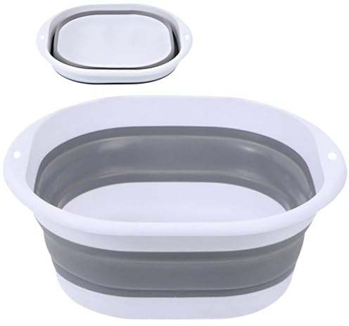 Tragbares Pool Fußbadewanne Faltbar, Fussbad, Fussbadewanne, Sprudelbad für die füße, Schüssel Für Fußbäder Faltbar, Fußbad Tablett Für Schwimmbad, Pool Fussbecken Wanne Für Fußbad (Grau-36,5x33,5cm)