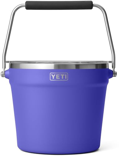 YETI Rambler 7.6L Beverage & Ice Bucket with Lid, Ultramarine Violet | Double-Wall Insulated Ice Bucket with Heavy-Duty Handle for Bottles, Cans & Outdoor Entertaining
