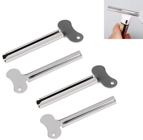 4 PCS Tube Squeezer for Toothpaste, Tube Squeezer Stainless Steel, Toothpaste Dispenser, Toothpaste Squeezer Roller