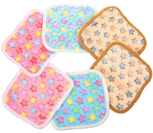 jojofuny 6pièces Tapis pour Hamster Et Cobaye Doublure Confortable De Cage Polaire Corail Accessoire Pratique pour Hamster Et Petit Compagnon