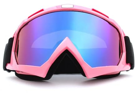 TXLEAPEY Skidglasögon anti-dimma ögonkläder vinter snowboard cykling motorcykel vindtäta solglasögon herr dam utomhus sport, Rosa färgglad, Taille unique