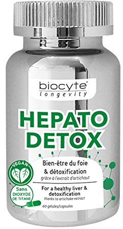 BIOCYTE Hepato Detox - Complément Alimentaire Detox, Bien-être du Foie, Détoxification - Chardon Marie, Fenouil, Artichaut, Choline, Betaine - 60 gélules - Programme de 30 jours