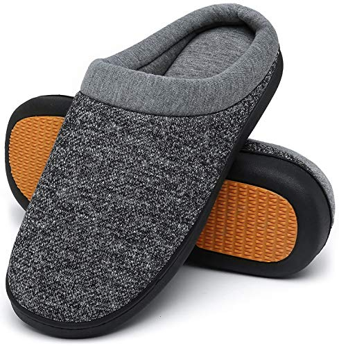 Mishansha herr dam vinter värme tofflor Memory Foam plysch tofflor Home halkfri tofflor, storlek 36–46 EU, Svart A - 45 EU