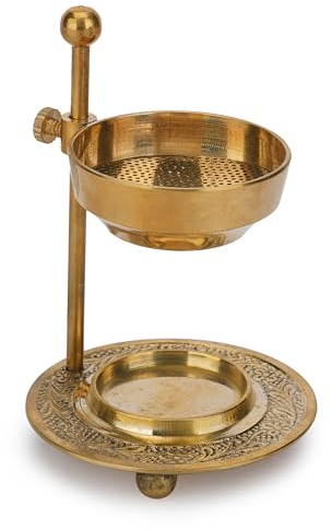 Ajuny Räuchergefäß Halter Teelichthalter Kerze oder Kohle Beheizt Kunstharz Schönes Verstellbares Design Golden für Heimdekoration Duft Spirituelles Zubehör Duftzubehör Geschenke