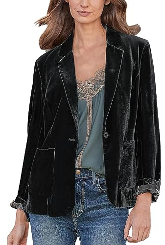 Femme Casual Blazer en Velours Côtelé à Manches Longues OL Bureau Affaires Jackets Élégant Cardigan Blouson Jacket Veste De Costume à Revers Boutonné Veste Classique Devant Ouvert Blouson