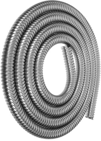 jojofuny Cable Protector Cable Management Sleeve Metal Hose Corrugated Conduit Tube Heat Shield Protector Wire Sleeve Organizer Hose 300cm Outdoor Stainless Steel Protective Case