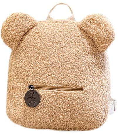 KADSXIYA Schöner Plüsch-Rucksack, Fleece, Sherpa-Tasche, Kinder-Reise, Einkaufs-Rucksack für Damen, Khaki