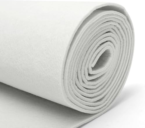 LUPATDY Tela de Fieltro Blanco 30cm x 250cm, Rollo de Fieltro por Metros, 3mm de grosor, Tela de Fieltró Color Liso para Patchwork, Costura, Manualidades, Decoración