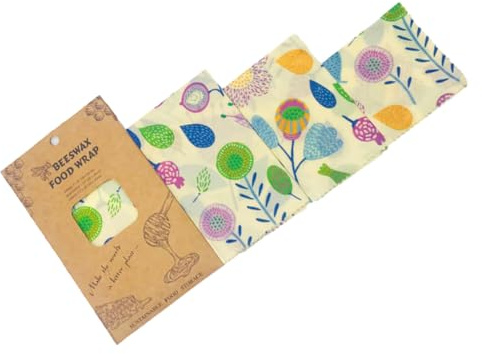 ERINGOGO Set 3 Pezzi Panni in Cotone Cerato Cera D'api Riutilizzabili per Conservare Frutta e Pane Design Creativo, per Negozi di Snack e Ristoranti Colore Casuale