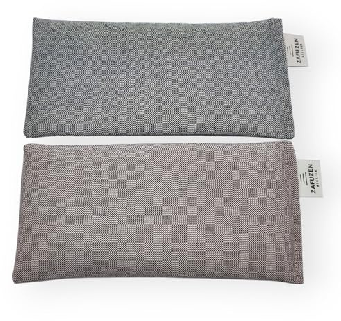 ZAFUZEN Set da 2 Cuscinetti per Occhi Yoga Deep – Lavanda Naturale e Riso, Cotone Naturale, Ideali per Meditazione, Relax e Regalo Yoga