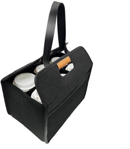 Porte-boisson pliable réutilisable avec cordon de serrage stable pour contenir jusqu'à 6 tasses, fabriqué à partir de polyester et de plastique PP pour un transport sûr des boissons
