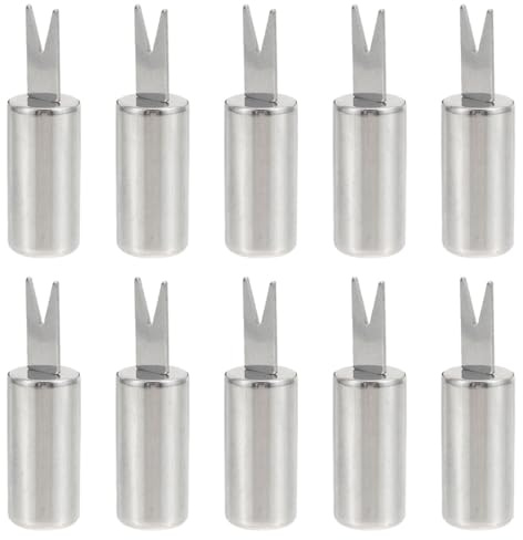 VINTORKY Lot de 20 Fourchettes à Maïs en Acier Inoxydable Argentées, Porte-épis de Maïs Portable Multifonction pour Barbecue et Pique-niques