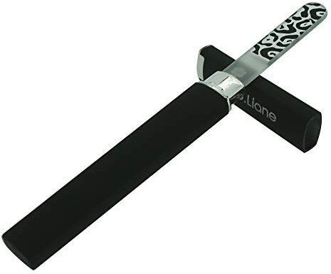 G.Liane Glass Nail Files Professional Crystal Nail File for Natural Nails Acrylic Nails Gels Nails Manicure Pedicure Tools for Home and Salon (Black)