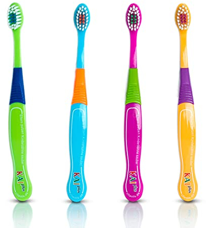 Clienis® | Zahnbürste Kinder 3 bis 6 Jahre | Kinder Zahnbürstenset | Kind Zahnbürste extra weich | KAI plus |Care baby toothbrush (Kleinkind)