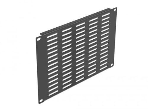 Delock Panel de Armario de Red de 10″ con Rejillas de ventilación Horizontal 4U Negro