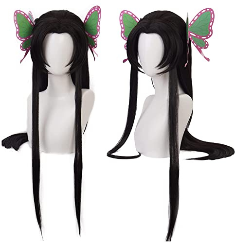 maysuwell Parrucca Cosplay per Donne Capelli lunghi neri per Halloween, carnevale, Feste in costume con cuffia per parrucca