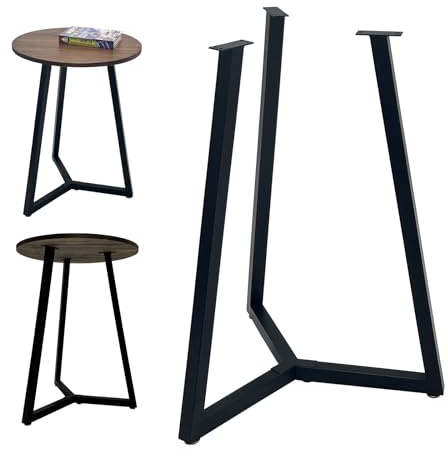 OLDRAINBOW Metal Round End Table Legs,16 Inch Black Coffee Table Base Only,Iron Dining Table Base Furniture Legs