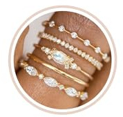 Honsny Stackable Gold Rings for Women Non Tarnish Engagement Wedding Bands