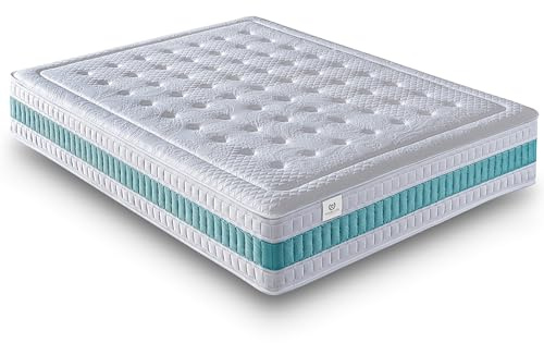 NATURELITS Colchón MemoryVex 160x200 Visco Reversible Invierno/Verano Individual. Antiácaros y Transpirable. Núcleo Flexicell. Firmeza Media. Modelo Serene Altura 30 cm