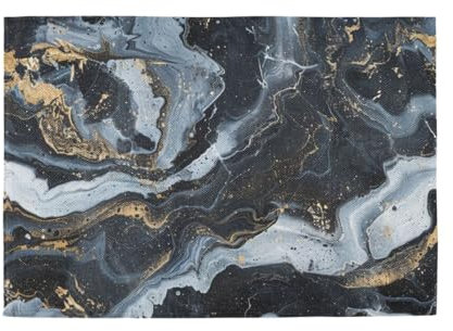 Manteles individuales abstractos de mármol negro para mesa de comedor, mantel individual reutilizable para bebé, tapete de cocina lavable con placa individual 6 12 x 18 pulgadas
