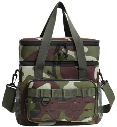 Uqezagpa Elegante bolsa de picnic aislada con gran almacenamiento, bolsa de almuerzo de doble capa para aventuras al aire libre y eventos sociales, camping, paquete de refrigeración