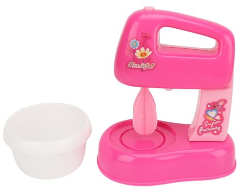 Mélangeur de Cuisine Jouet, Haute Simulation Fonction rotative Semblant Appareil de Cuisine, pour Enfants garçons Filles âgés de 4 à 8 Ans, Matériau ABS avec Bol à mélanger, Rose