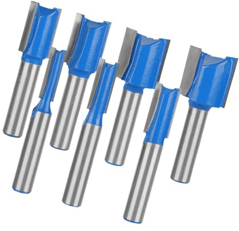 7PCS High Carbon Steel Wood Router Bit Set with 8mm Shanks Milling Cutter Set for Accuracy Grooving and Edging High Speed Steel Cutting Equipment