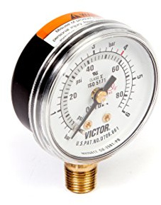 Victor 1435-0091RP Replacement Gauge, 1.5 x 6bar/87psi, Oxygen